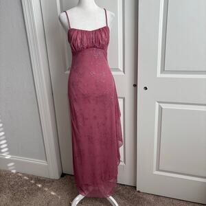 VTG Speechless Babydoll Fairy Glitter Mesh Maxi Dress Sz S Pink Prom 90s Y2K